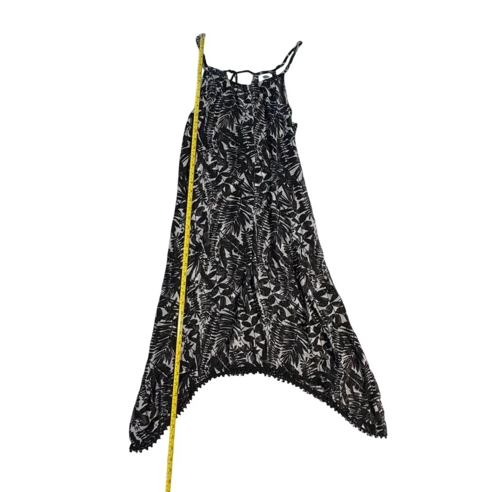 Old Navy Women Small Black White Tropical Bathing‎ Suit Coverup Boho Tank Dress